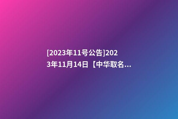 [2023年11号公告]2023年11月14日【中华取名网】湖南长沙XXX教育中介公司签约-第1张-公司起名-玄机派